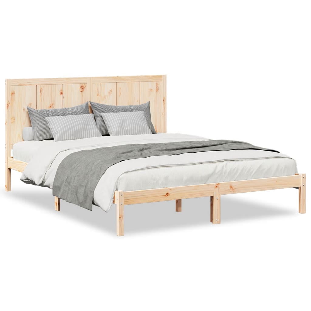 Extra Long Bed Frame without Mattress 140x220 cm Solid Wood