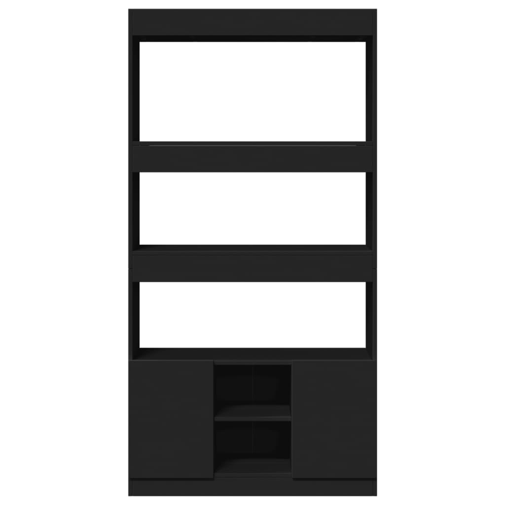 Highboard Black 92x33x180 cm Engineered Wood