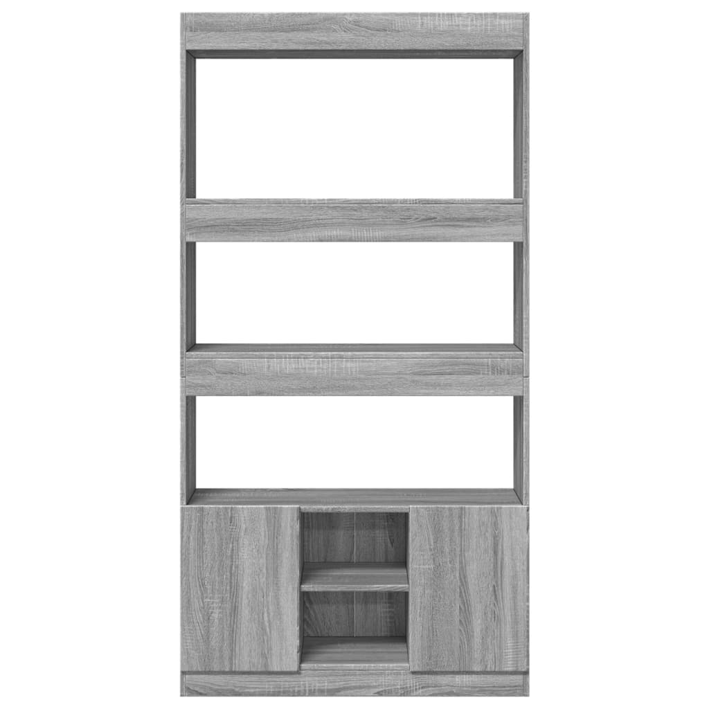 Highboard Grey Sonoma 92x33x180 cm Engineered Wood