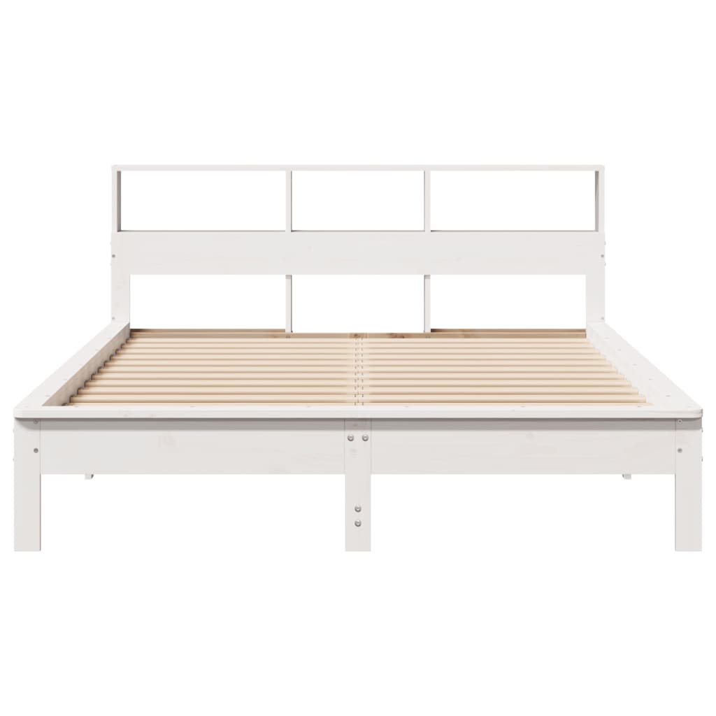 Bed Frame without Mattress White 160x200 cm Solid Wood Pine
