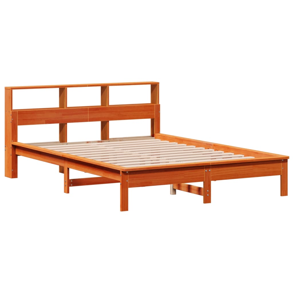 Bed Frame without Mattress Wax Brown 160x200 cm Solid Wood Pine