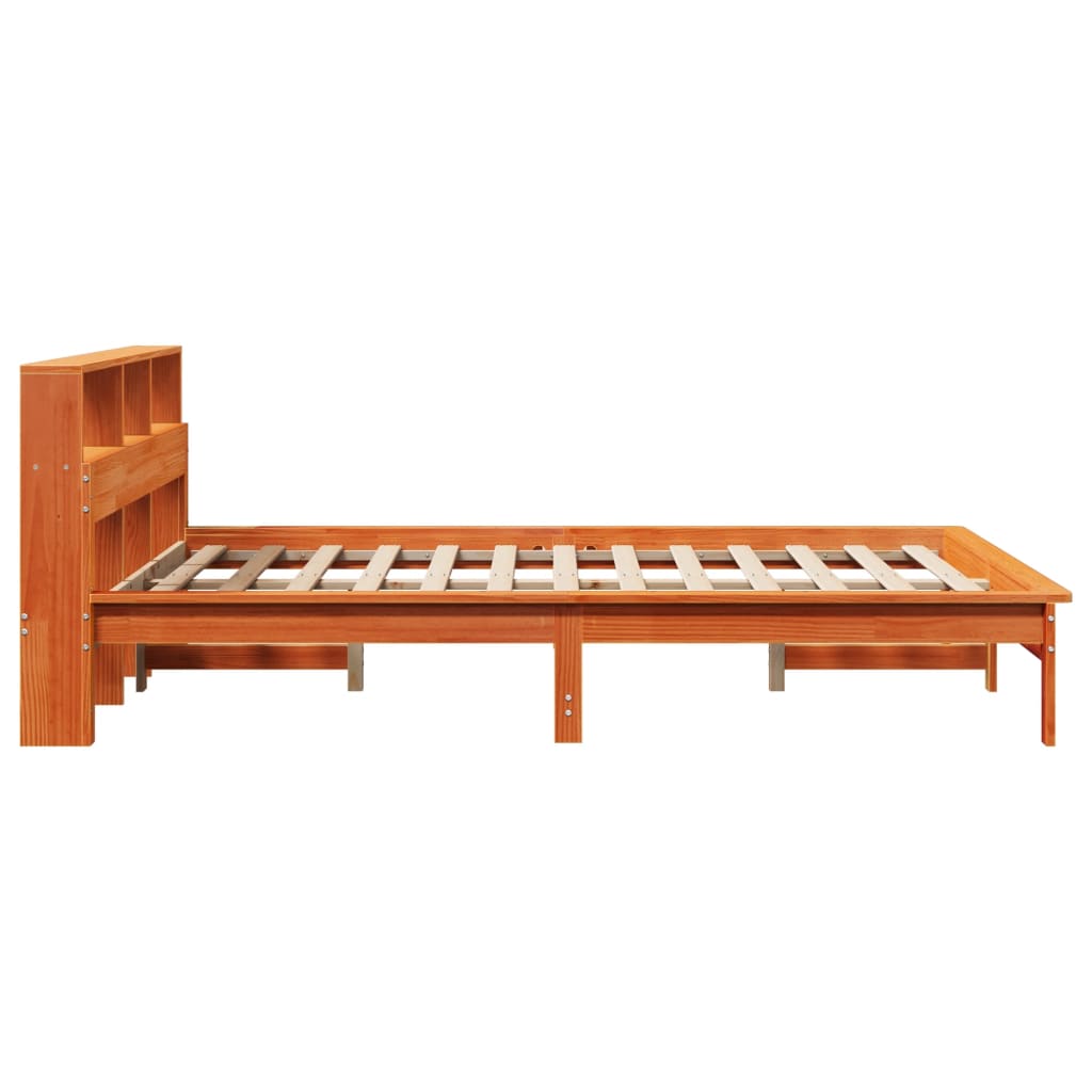 Bed Frame without Mattress Wax Brown 160x200 cm Solid Wood Pine
