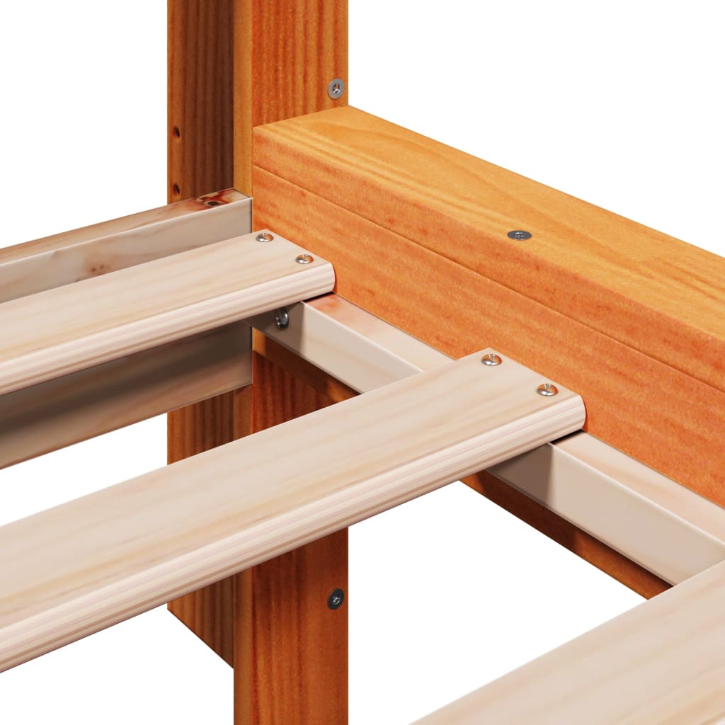 Bed Frame without Mattress Wax Brown 160x200 cm Solid Wood Pine