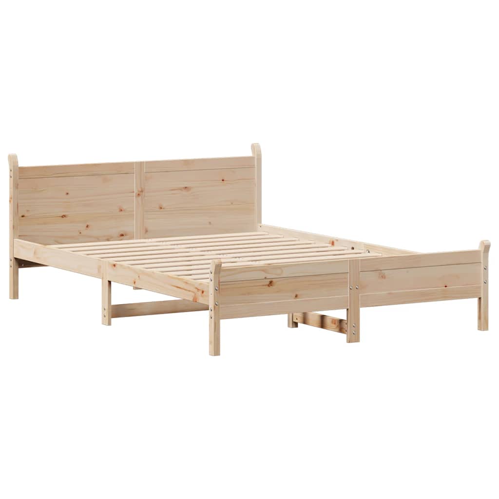 Bed Frame without Mattress 135x190 cm Double Solid Wood Pine