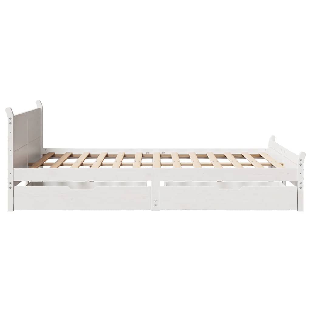 Bed Frame without Mattress White 120x190 cm Small Double Solid Wood Pine