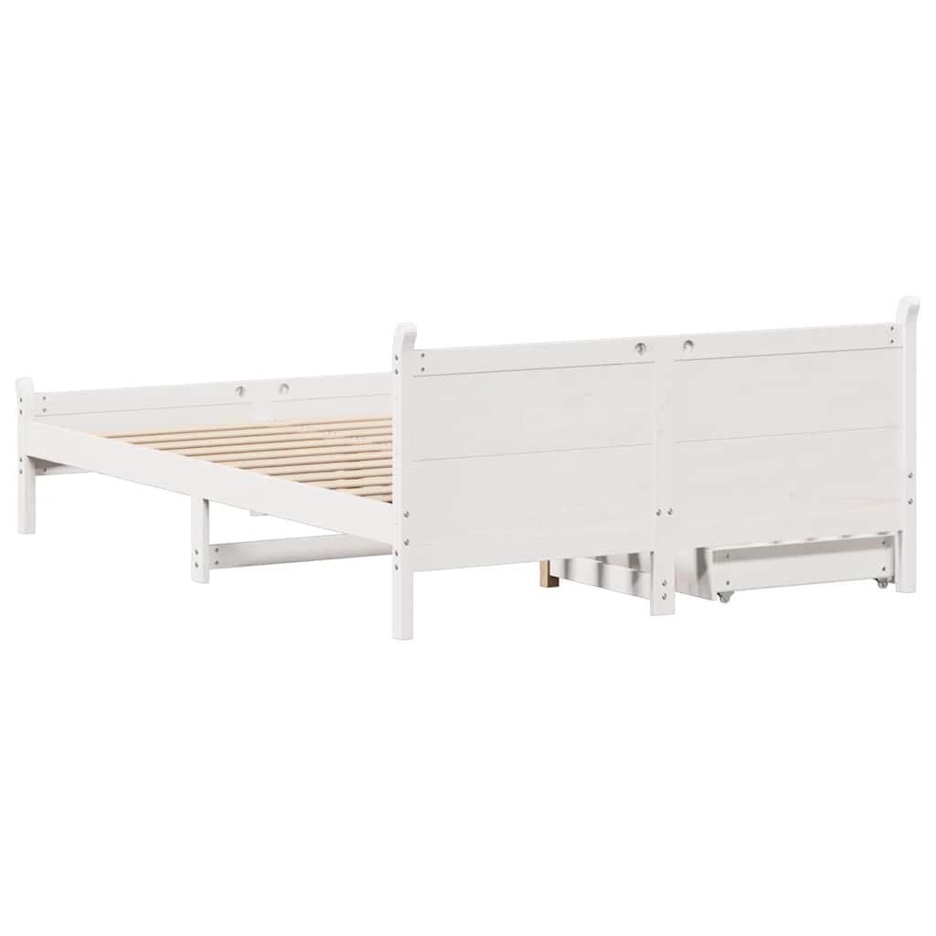 Bed Frame without Mattress White 120x190 cm Small Double Solid Wood Pine