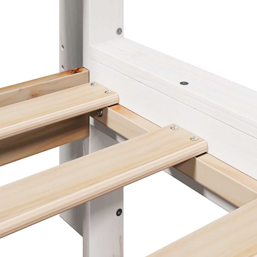 Bookcase Bed without Mattress White 200x200 cm Solid Wood Pine