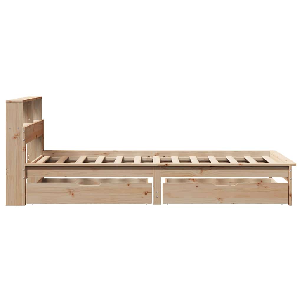 Bookcase Bed without Mattress 90x200 cm Solid Wood Pine