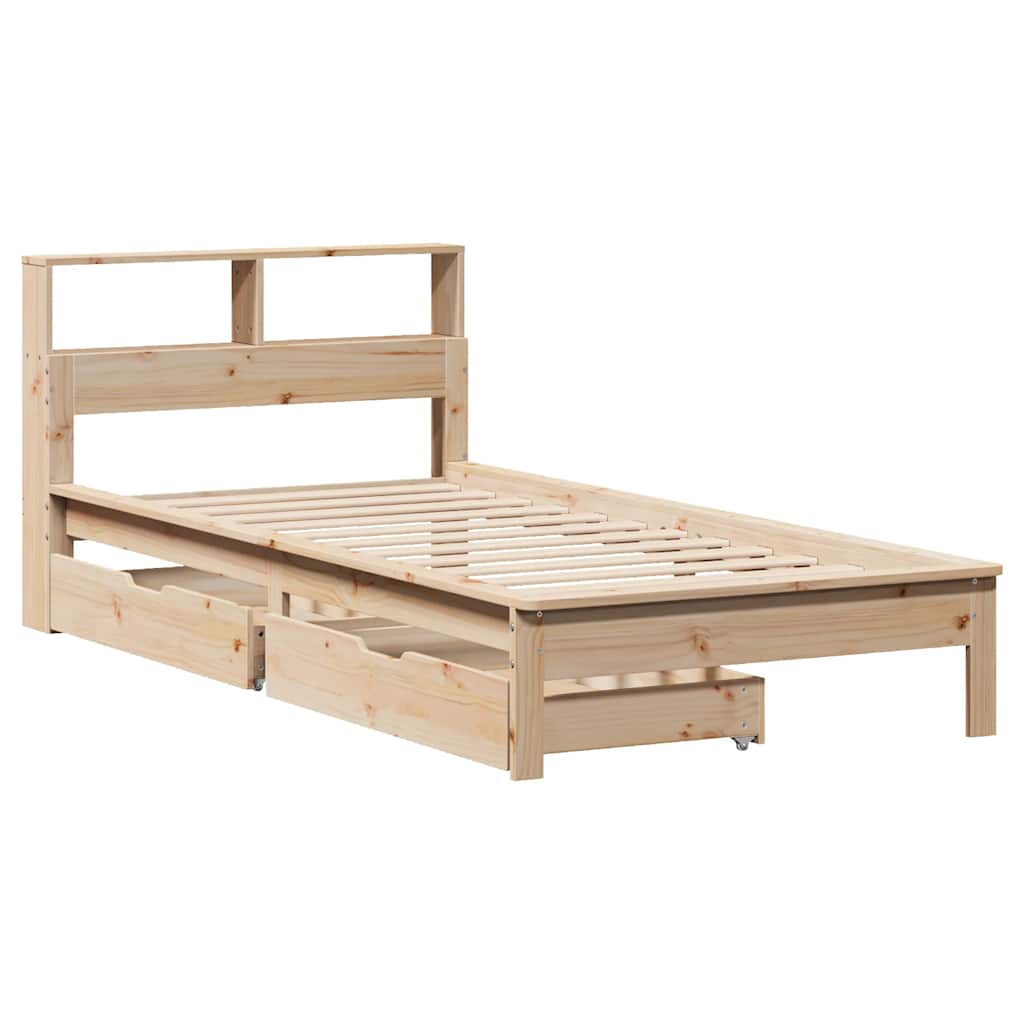 Bookcase Bed without Mattress 75x190 cm Small Single Solid Wood Pine