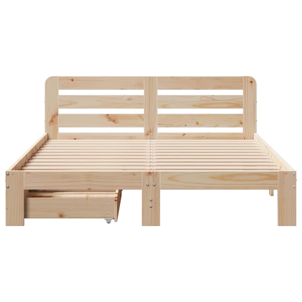 Bed Frame without Mattress 140x200 cm Solid Wood Pine