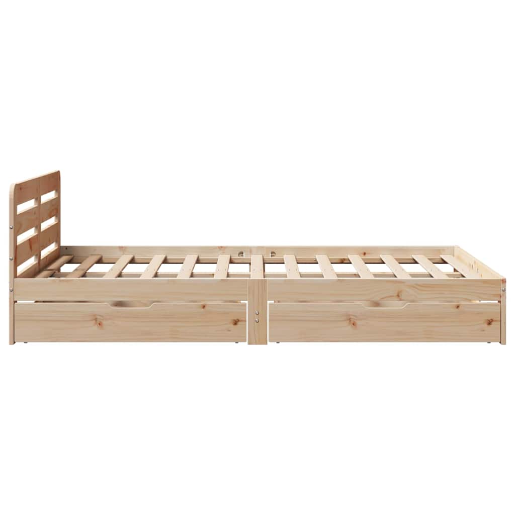 Bed Frame without Mattress 140x200 cm Solid Wood Pine