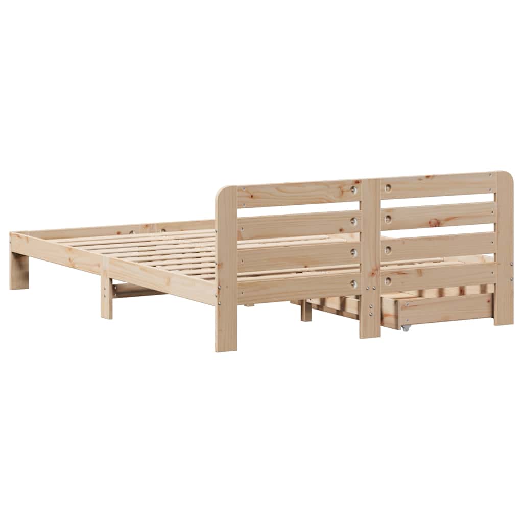 Bed Frame without Mattress 120x190 cm Small Double Solid Wood Pine