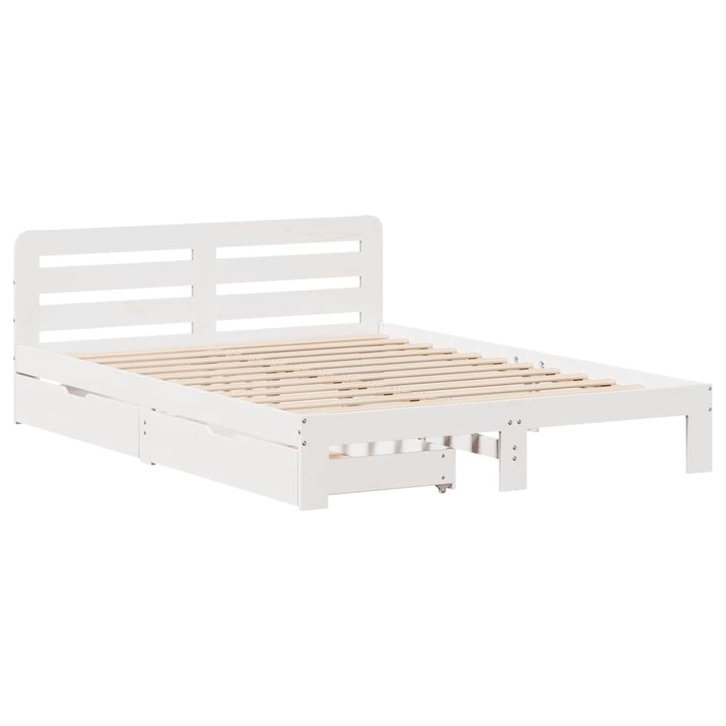 Bed Frame without Mattress White 120x190 cm Small Double Solid Wood Pine