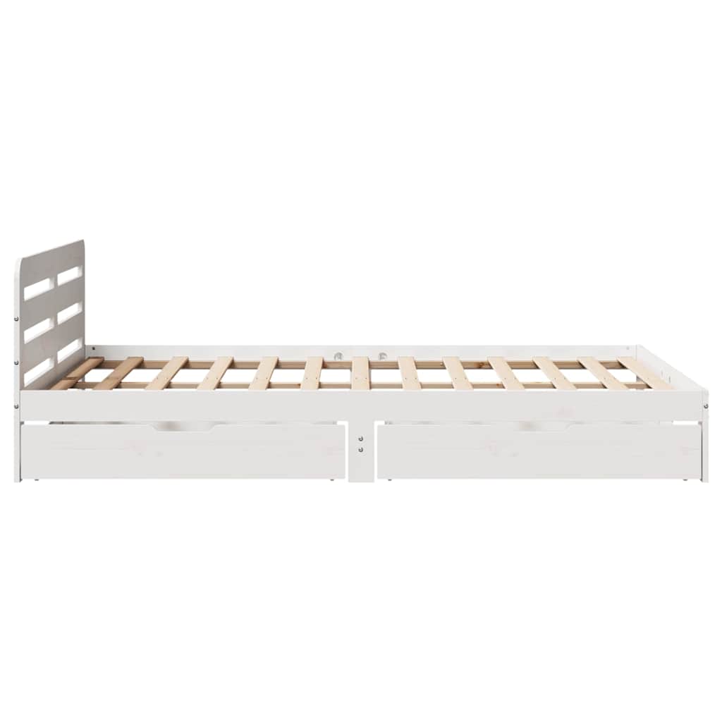 Bed Frame without Mattress White 120x190 cm Small Double Solid Wood Pine