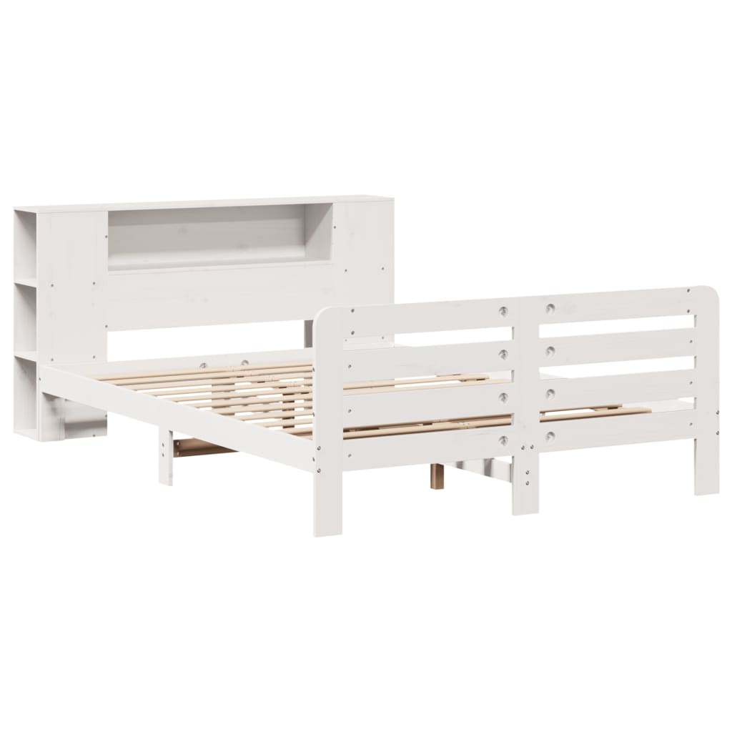 Bed Frame without Mattress White 140x200 cm Solid Wood Pine