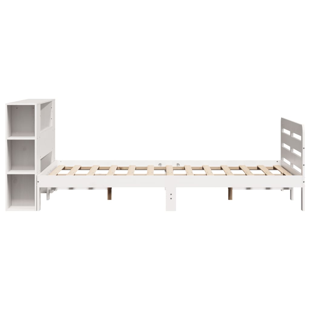 Bed Frame without Mattress White 140x190 cm Solid Wood Pine