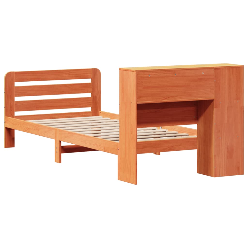 Bed Frame without Mattress Wax Brown 75x190 cm Small Single Solid Wood Pine