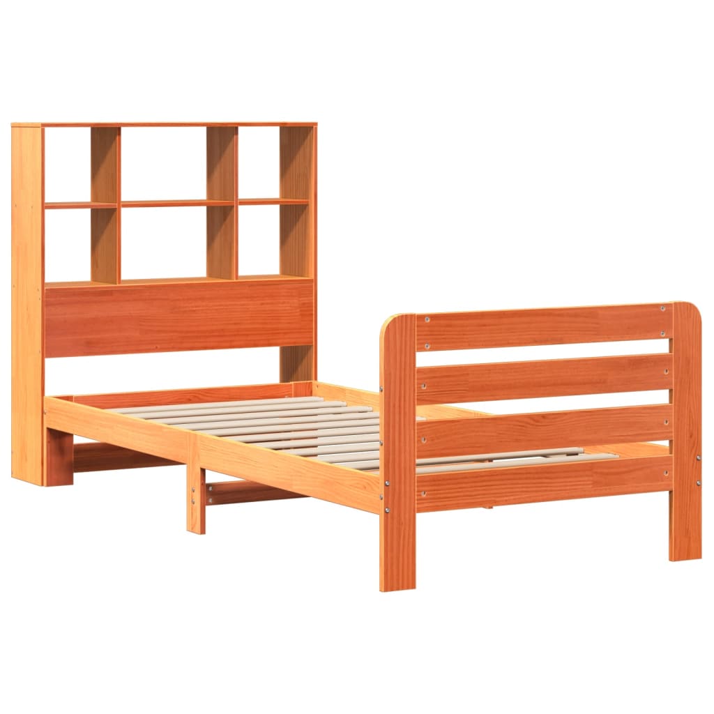Bed Frame without Mattress Wax Brown 75x190 cm Small Single Solid Wood Pine