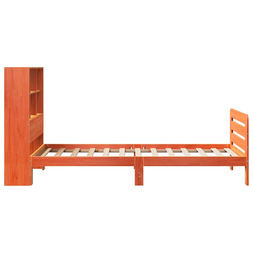Bed Frame without Mattress Wax Brown 75x190 cm Small Single Solid Wood Pine