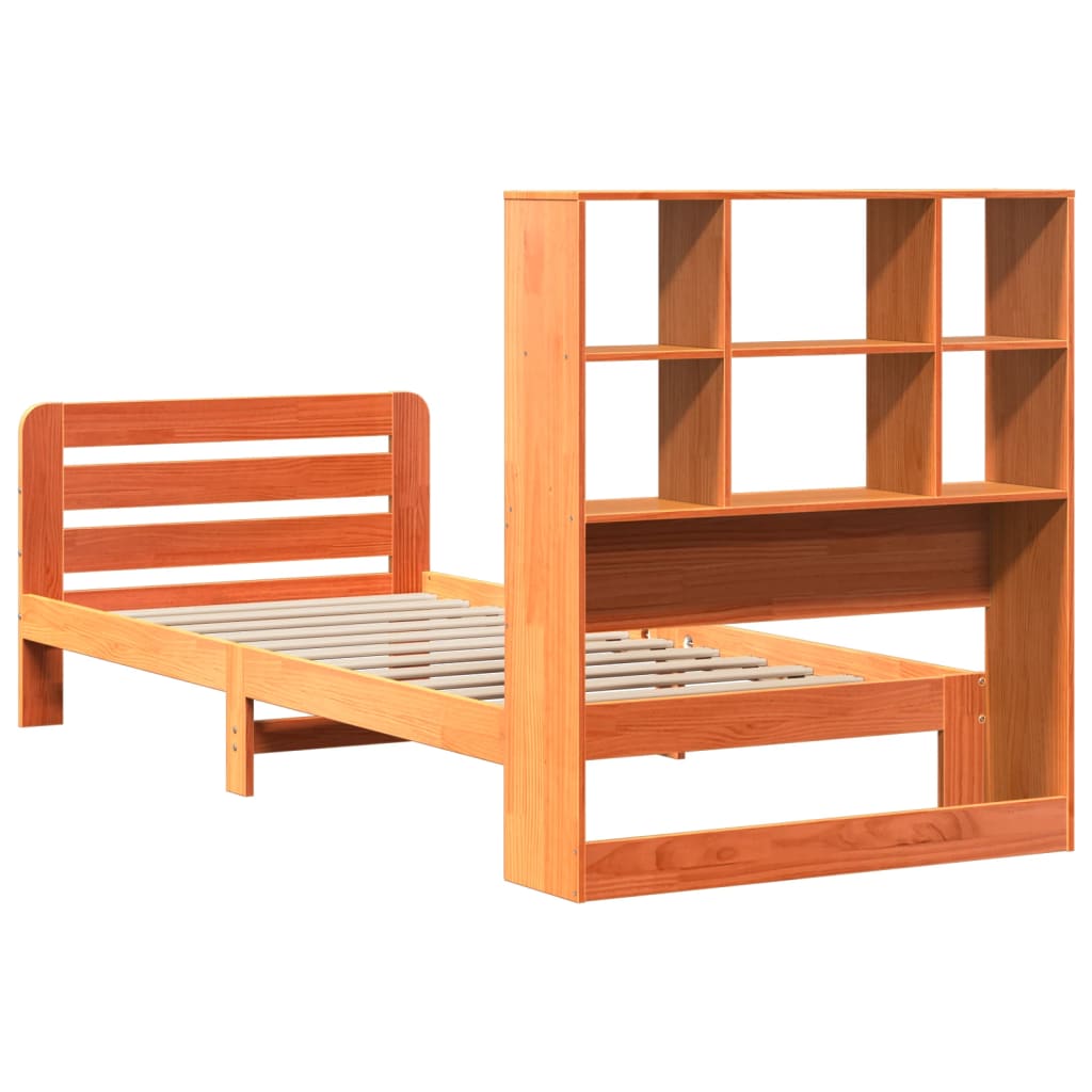 Bed Frame without Mattress Wax Brown 75x190 cm Small Single Solid Wood Pine
