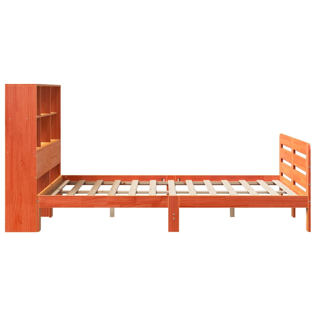 Bed Frame without Mattress Wax Brown 135x190 cm Double Solid Wood Pine