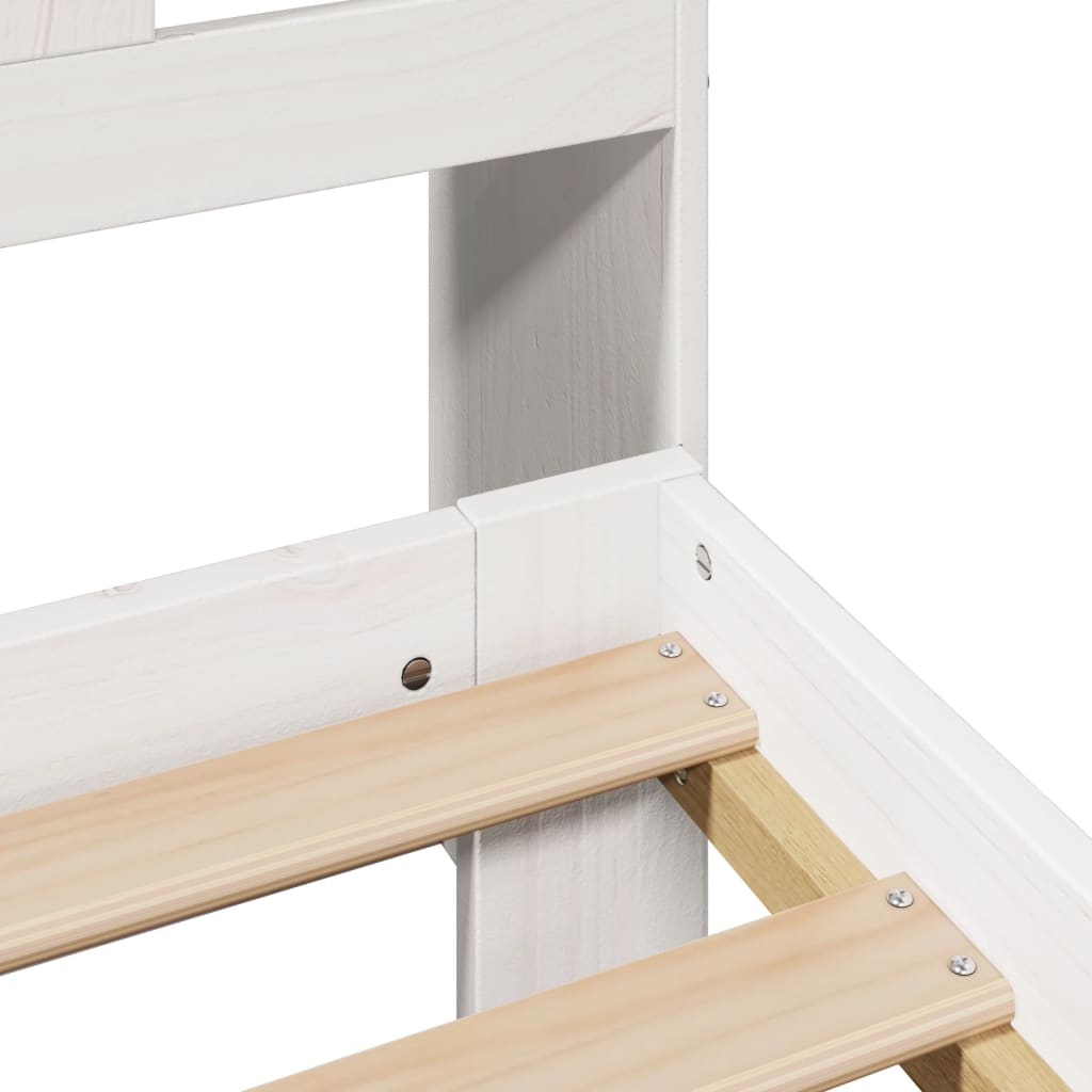 Bookcase Bed without Mattress White 180x200 cm Super King Solid Wood Pine