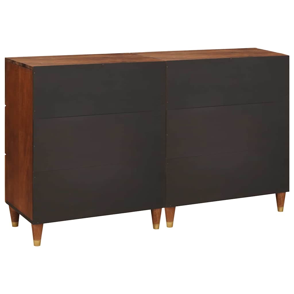 Sideboards 2 pcs Brown 60 x 33.5 x 75 cm Solid Mango wood