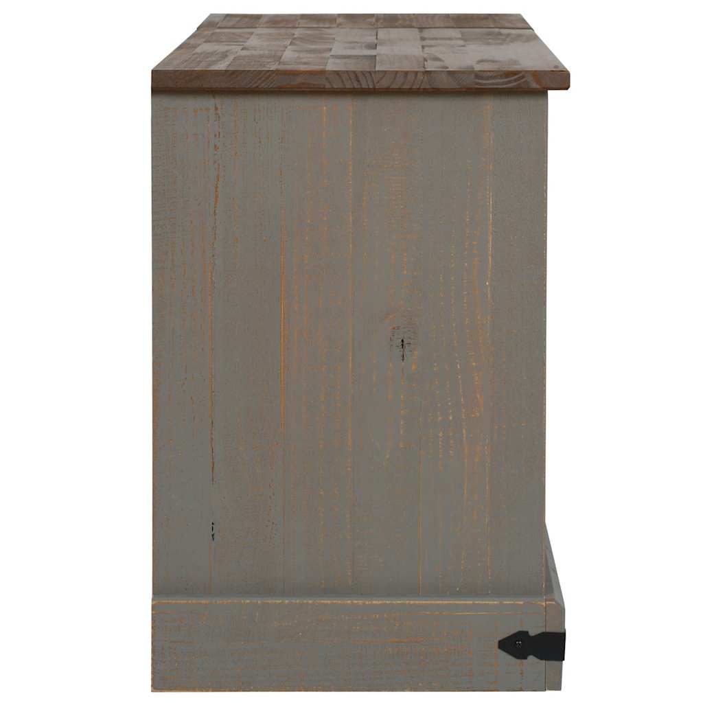 TV Cabinet HALDEN 2 Sliding Doors Grey 150x40x60 cm Solid Wood