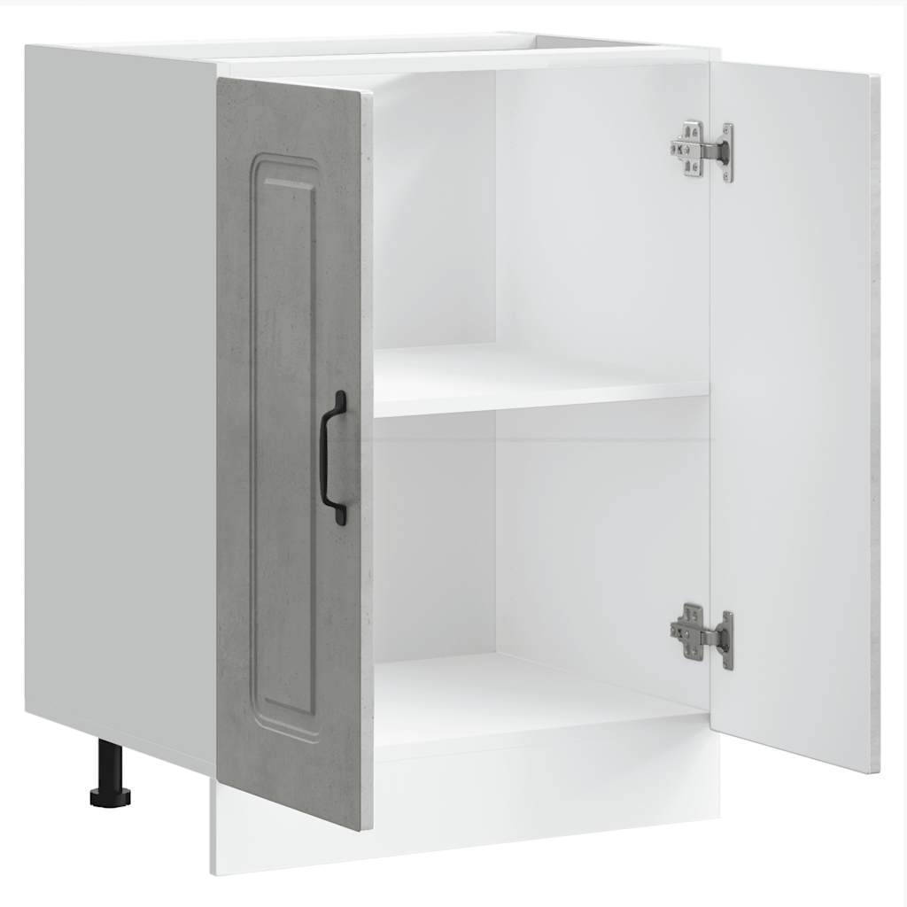 Sink Base Cabinet Kalmar Concrete Grey 60x46x81.5 cm Engineered Wood