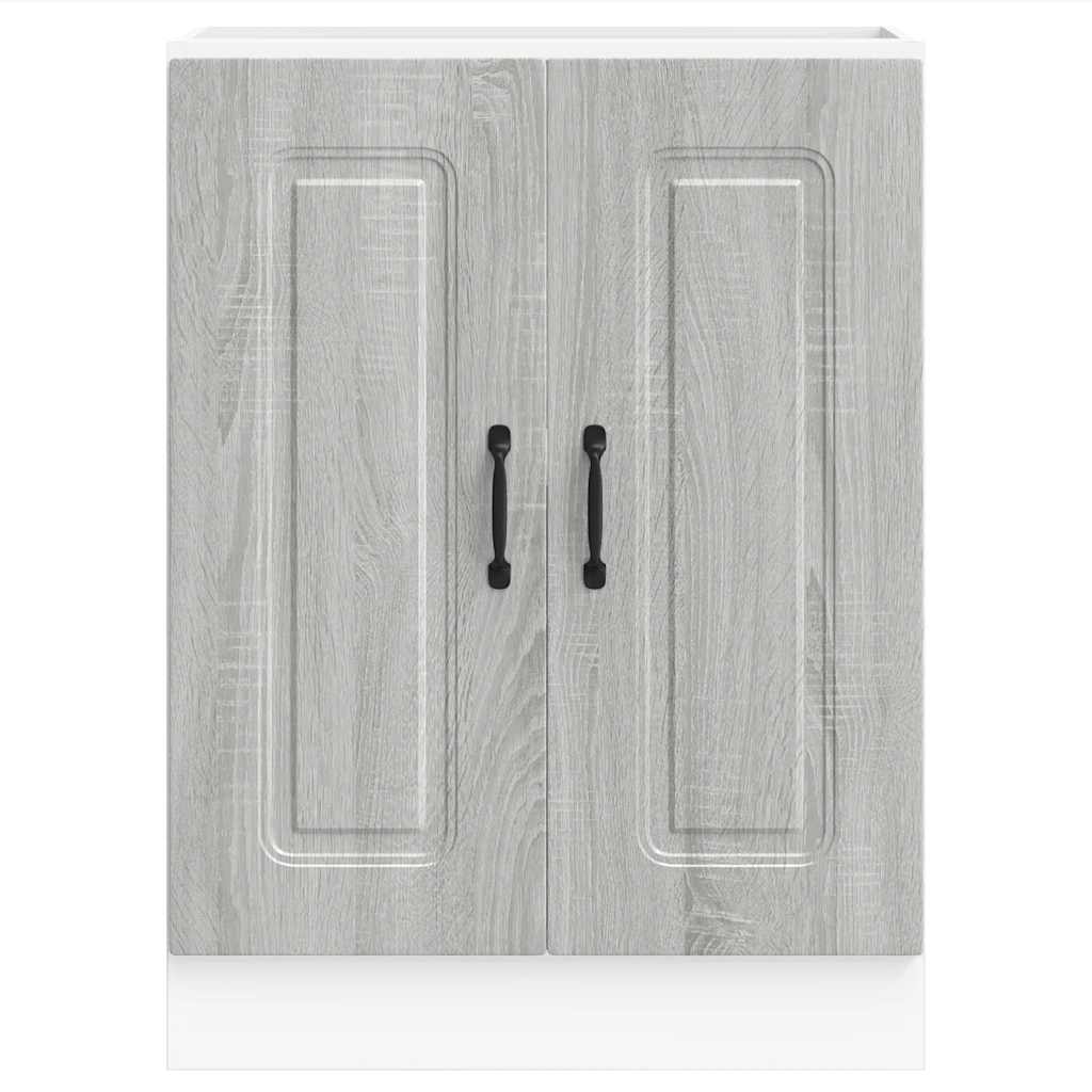 Sink Base Cabinet Kalmar Grey Sonoma 60x46x81.5 cm Engineered Wood