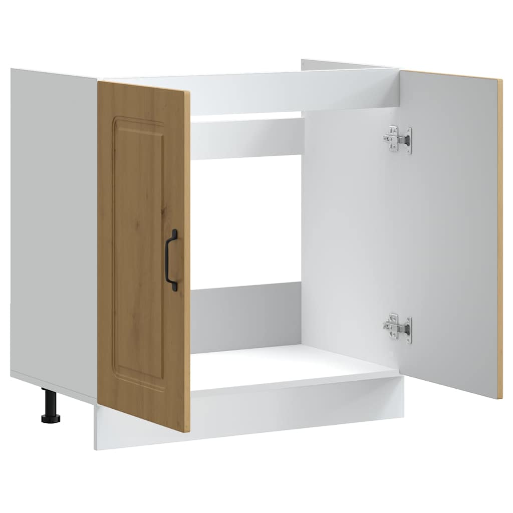 Sink Base Cabinet Kalmar Artisan Oak 80x46x81.5 cm Engineered Wood