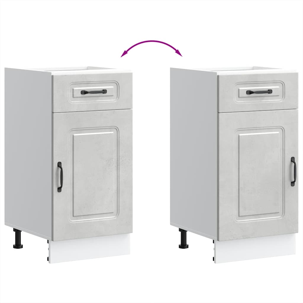 Kitchen Base Cabinet Kalmar Concrete Grey Engineered Wood