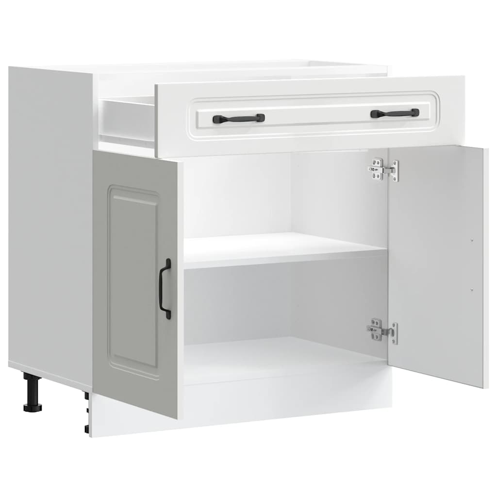 Kitchen Base Cabinet Kalmar White Engineered Wood