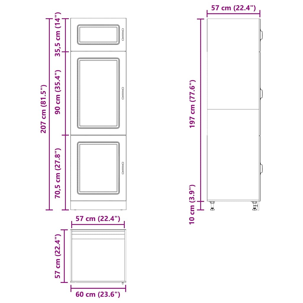 Kitchen Cupboard Kalmar Grey Sonoma Engineered Wood