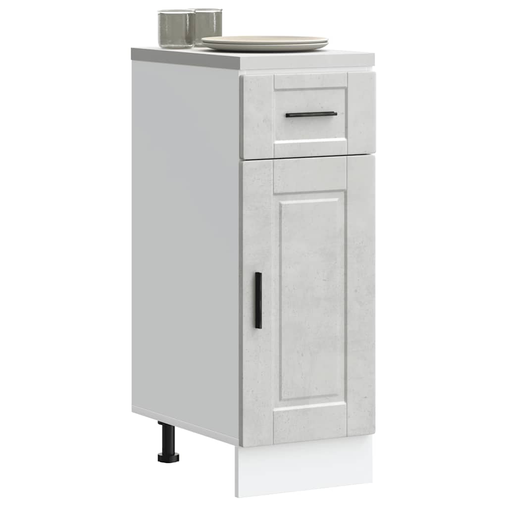 Kitchen Base Cabinet Porto Concrete Grey Engineered Wood
