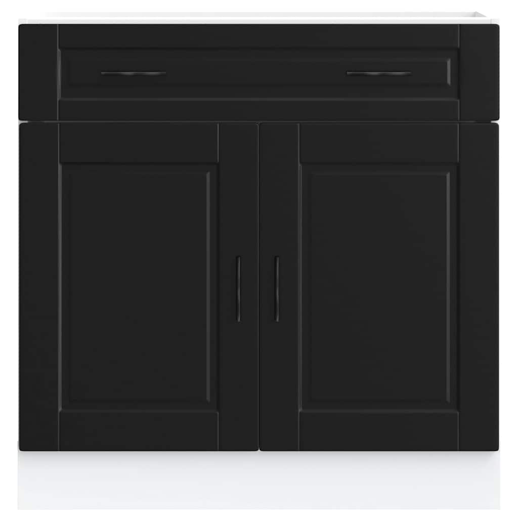 Kitchen Base Cabinet Porto Black Engineered Wood