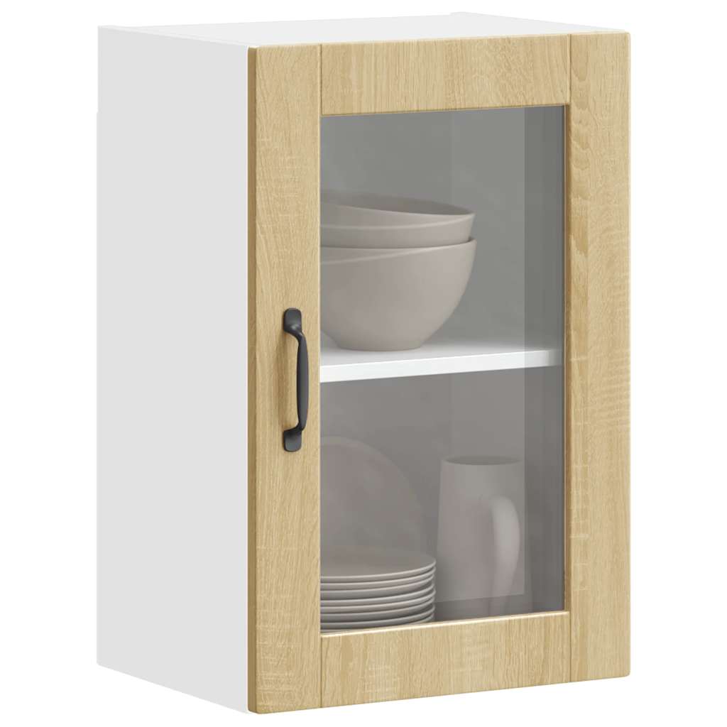 Kitchen Wall Cabinet with Glass Door Porto Sonoma Oak