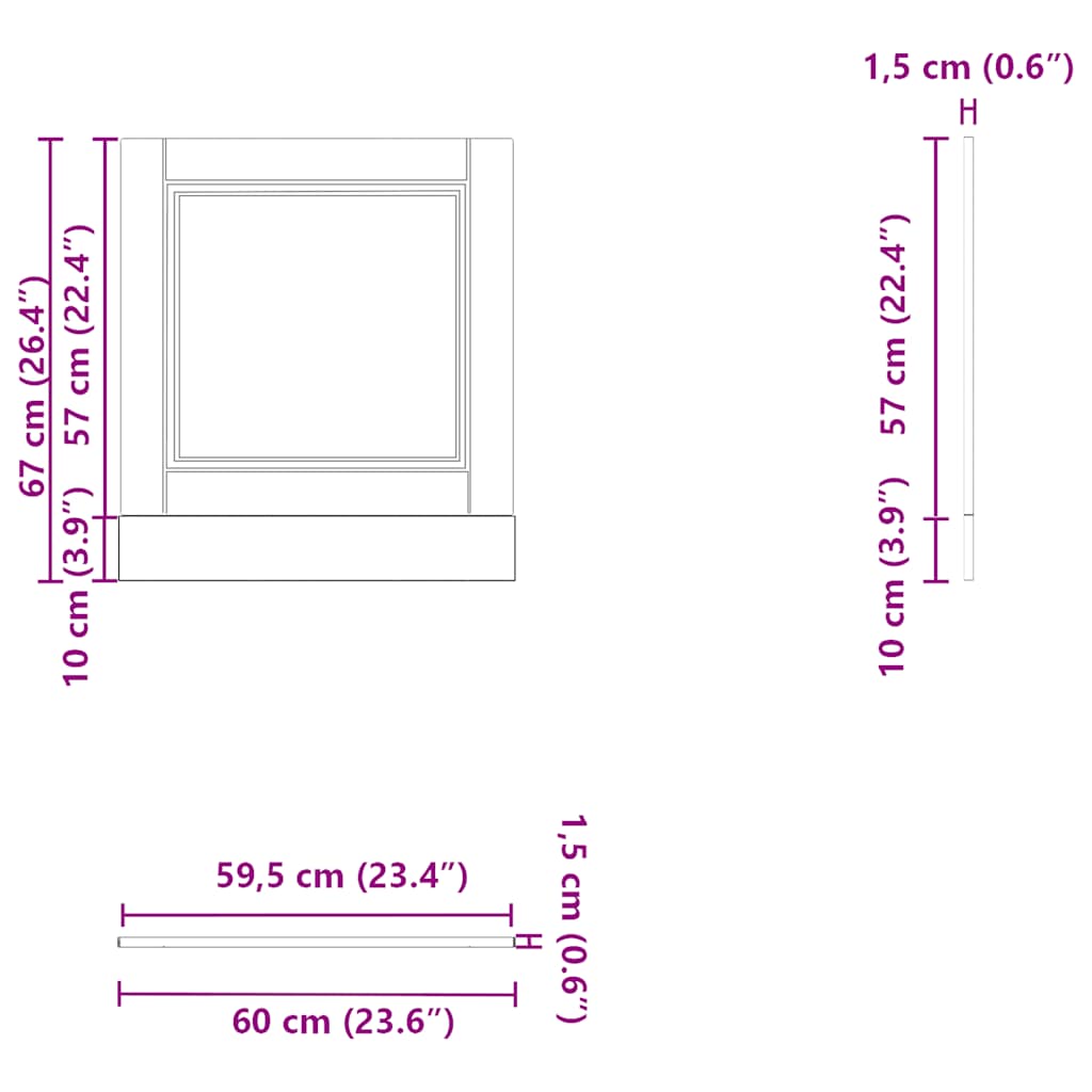 Dishwasher Panel Porto Grey Sonoma 60x1.5x67 cm Engineered Wood