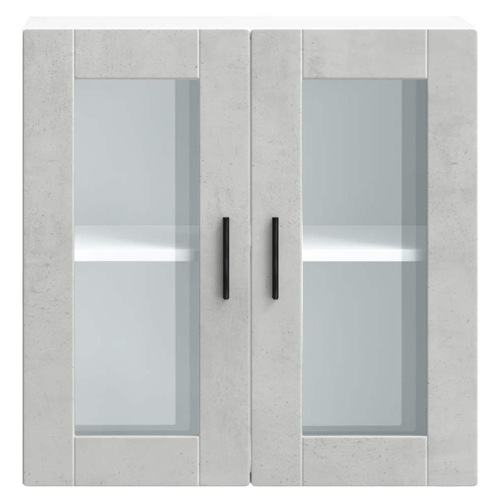 Kitchen Wall Cabinet with Glass Door Porto Concrete Grey