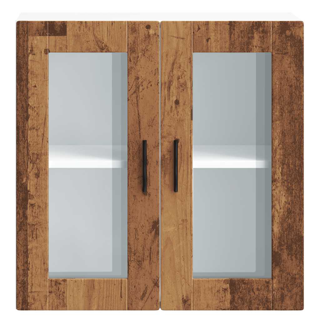 Kitchen Wall Cabinet with Glass Door Porto Old Wood