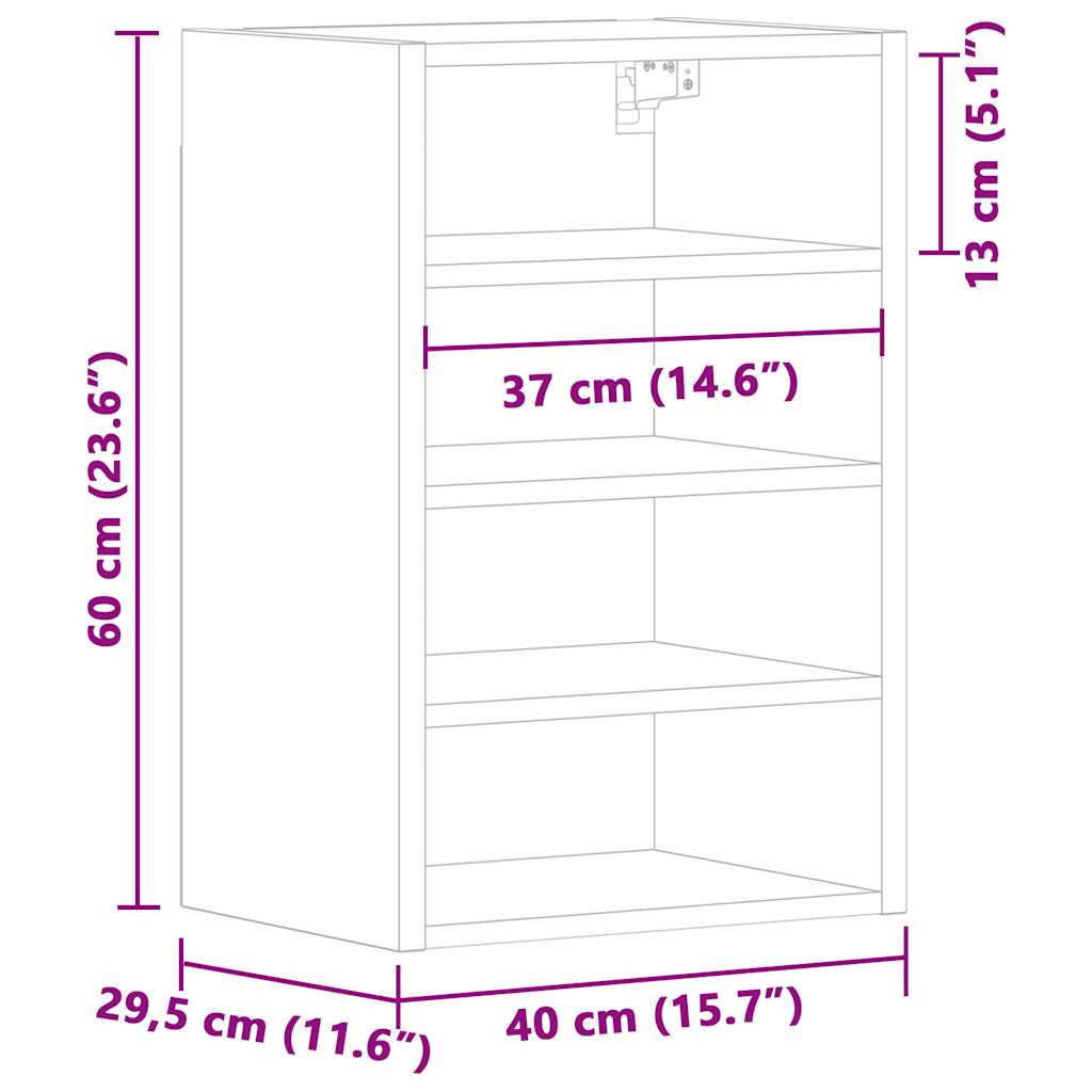 Hanging Cabinet Riga Sonoma Oak 40x29.5x60 cm Engineered Wood
