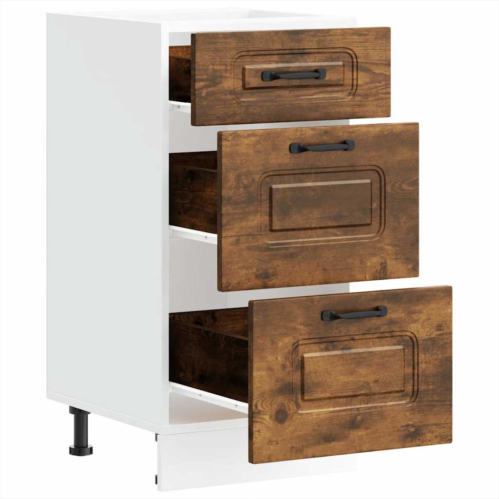 Kitchen Base Cabinet Kalmar Smoked Oak Engineered Wood