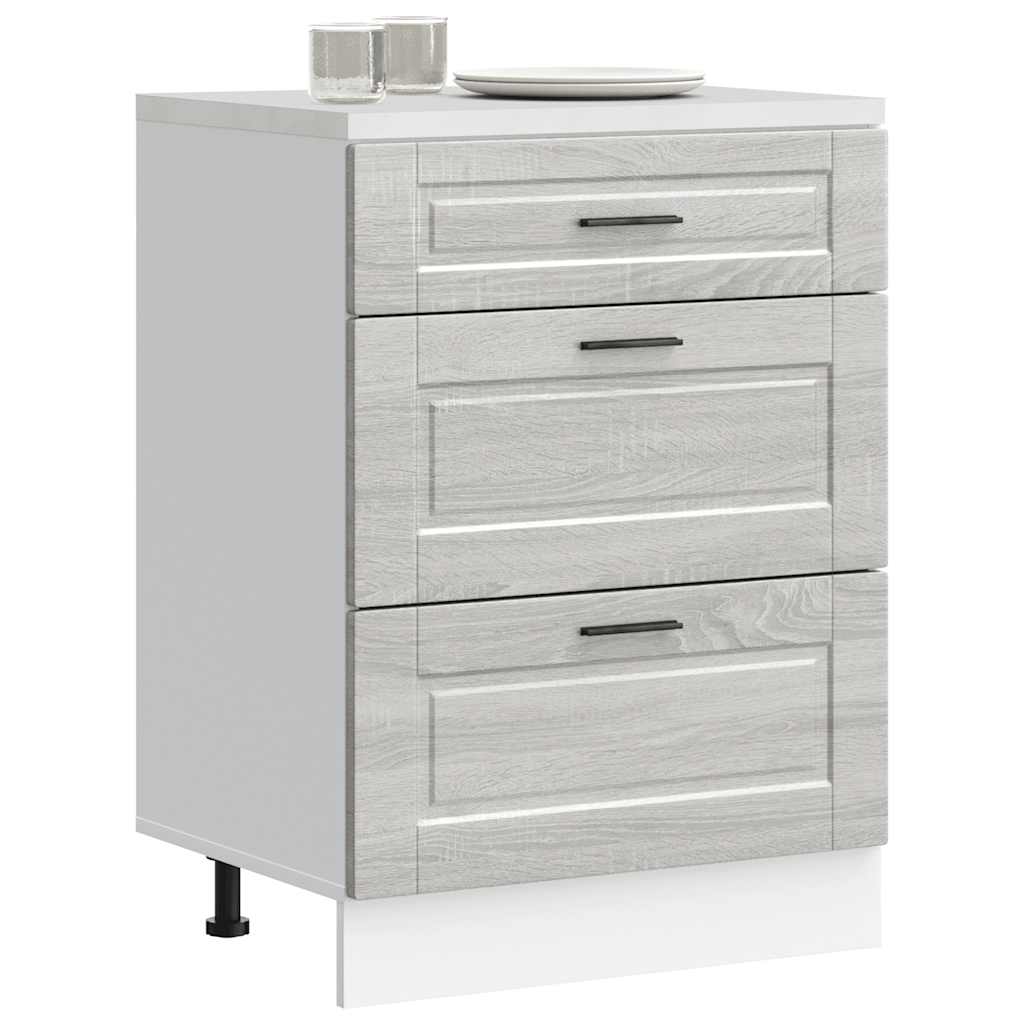 Kitchen Base Cabinet Porto Grey Sonoma Engineered Wood