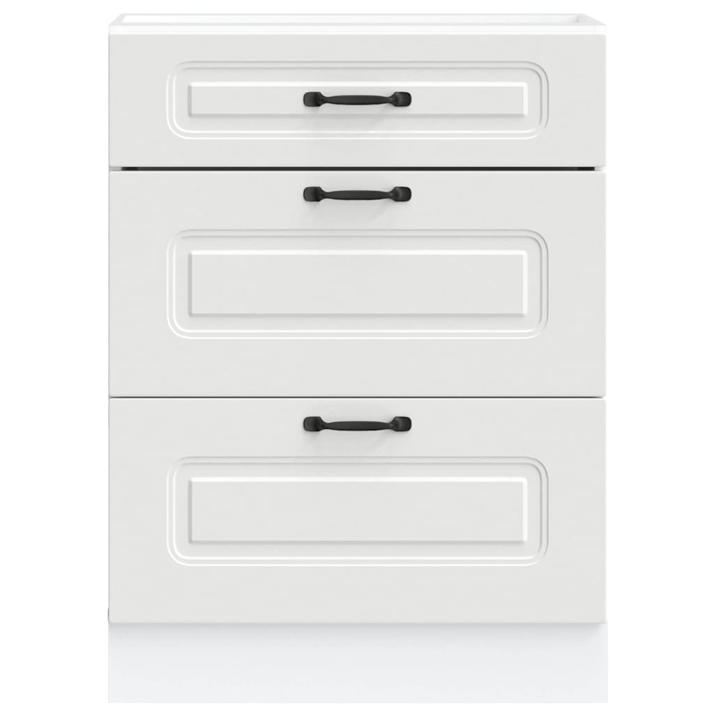 Kitchen Base Cabinet Kalmar White Engineered Wood