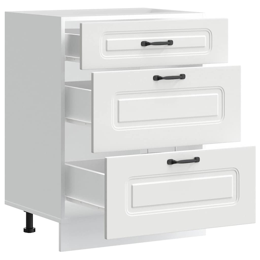 Kitchen Base Cabinet Kalmar White Engineered Wood