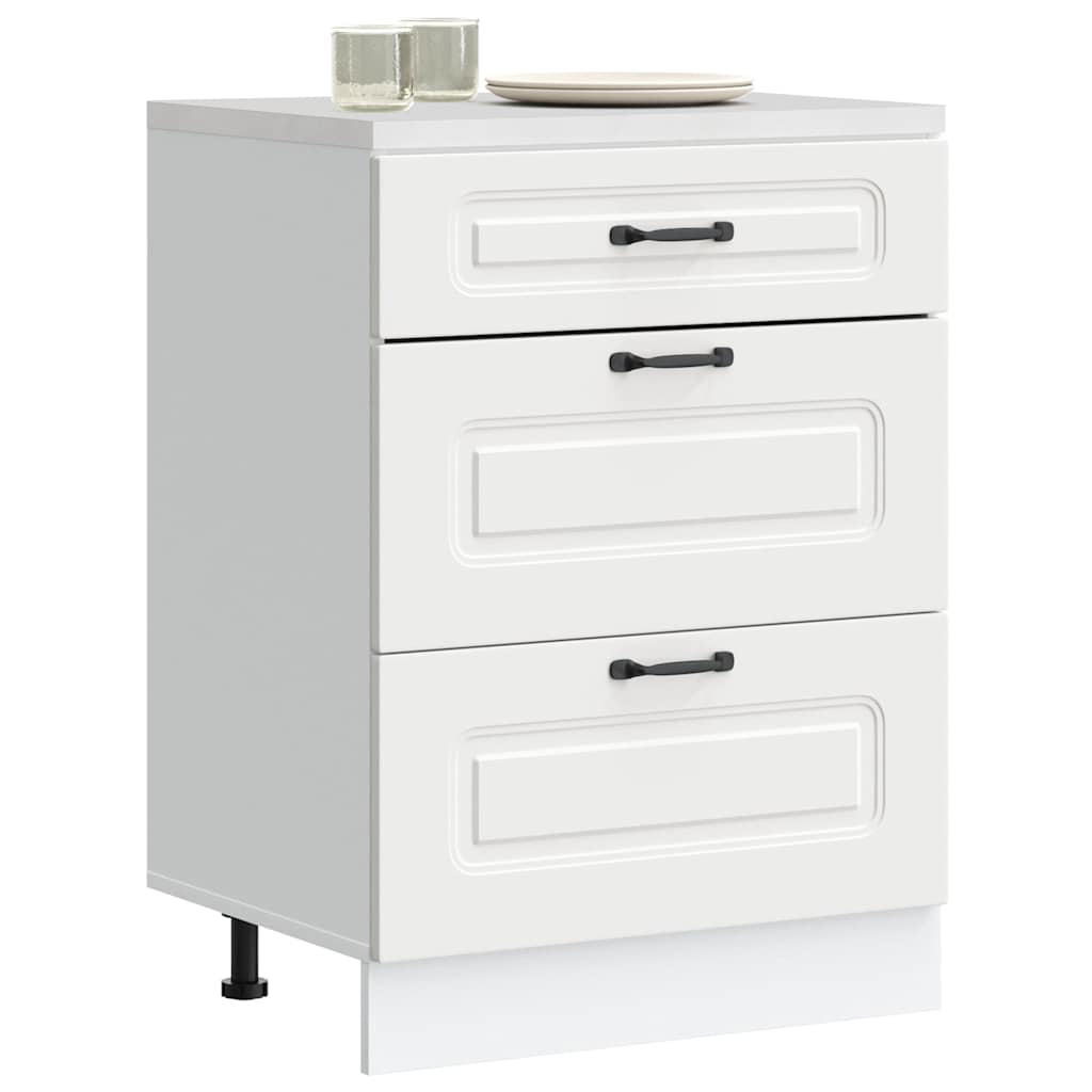 Kitchen Base Cabinet Kalmar White Engineered Wood
