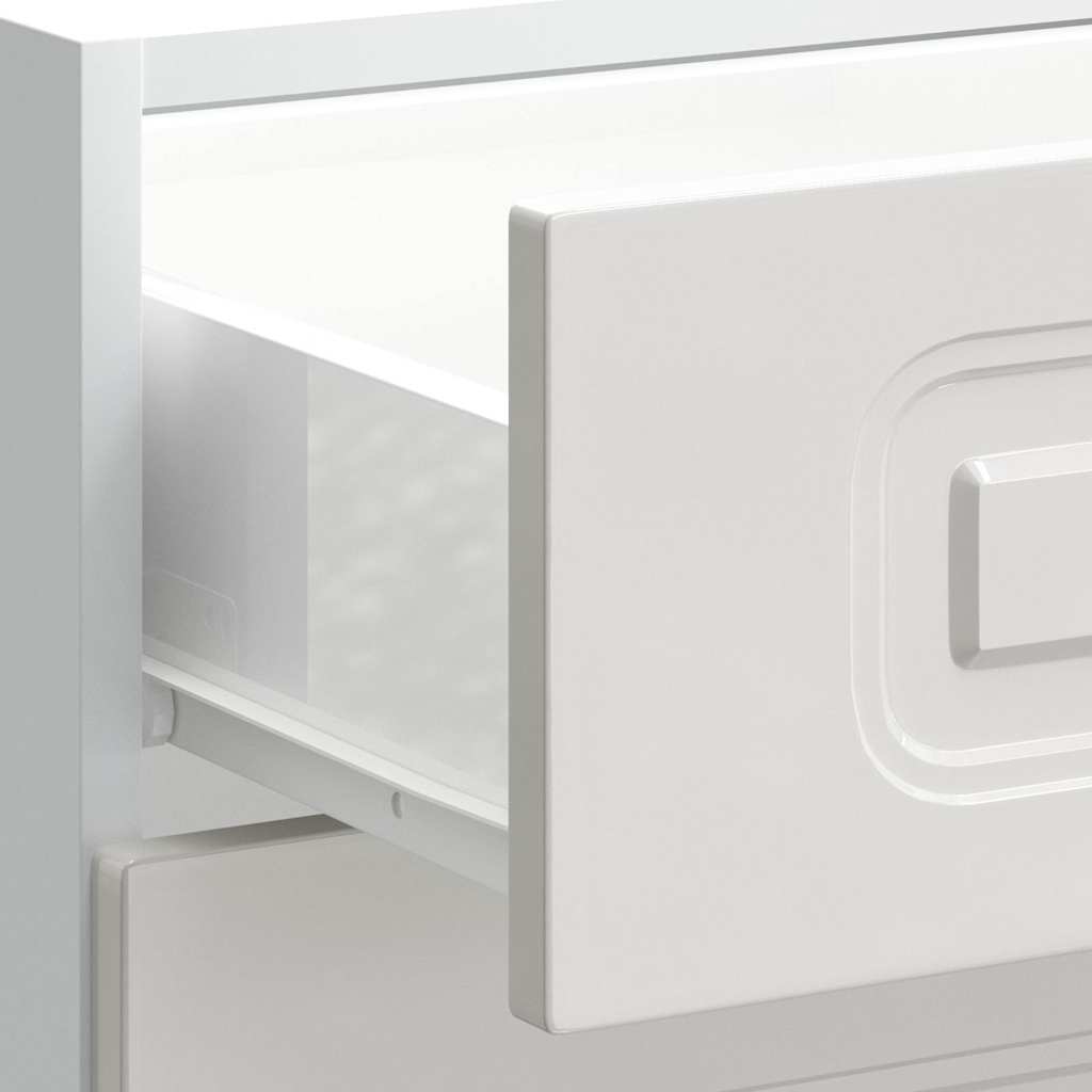 Kitchen Base Cabinet "Kalmar" High Gloss White Engineered Wood