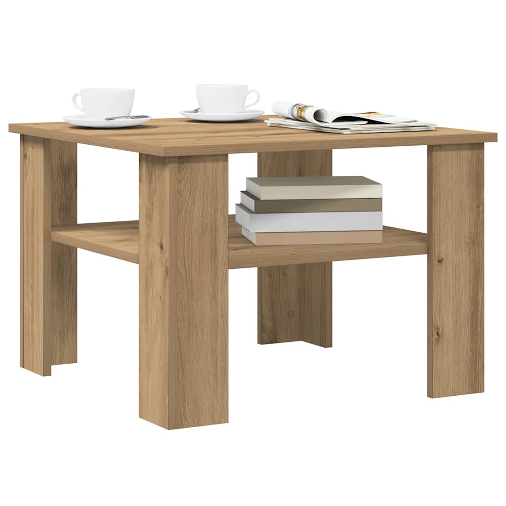 Coffee Table Artisan Oak 60x60x42 cm Engineered Wood