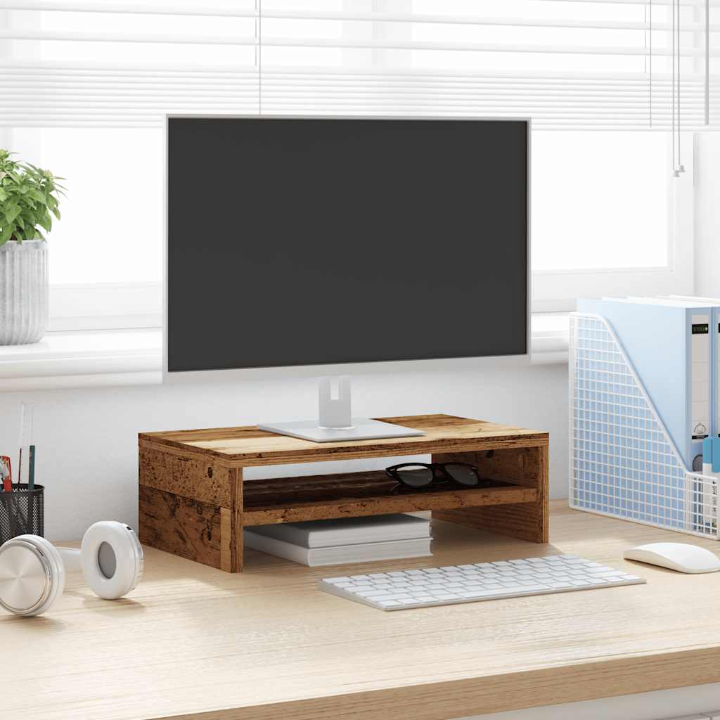 Monitor Stand Old Wood 42x24x13 cm Engineered Wood