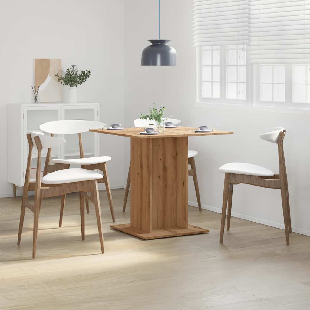 Dining Table Artisan Oak 80x80x75 cm Engineered Wood